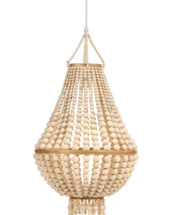 Beliani Lampadario KUMBUKKAN Legno chiaro Marrone