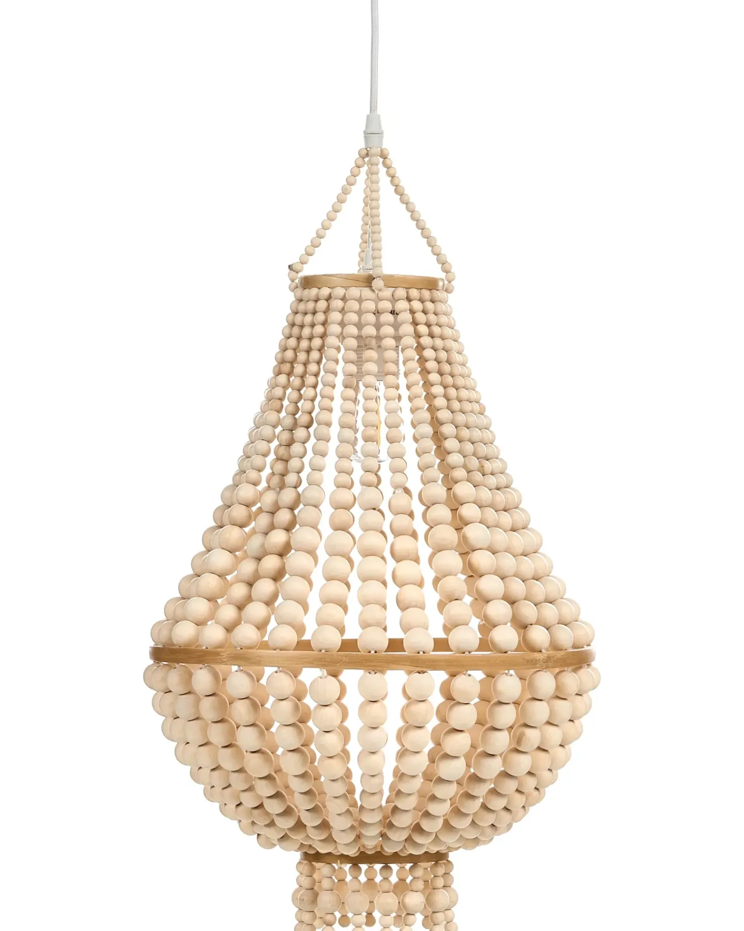 Beliani Lampadario KUMBUKKAN Legno chiaro Marrone