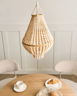 Beliani Lampadario KUMBUKKAN Legno chiaro Marrone