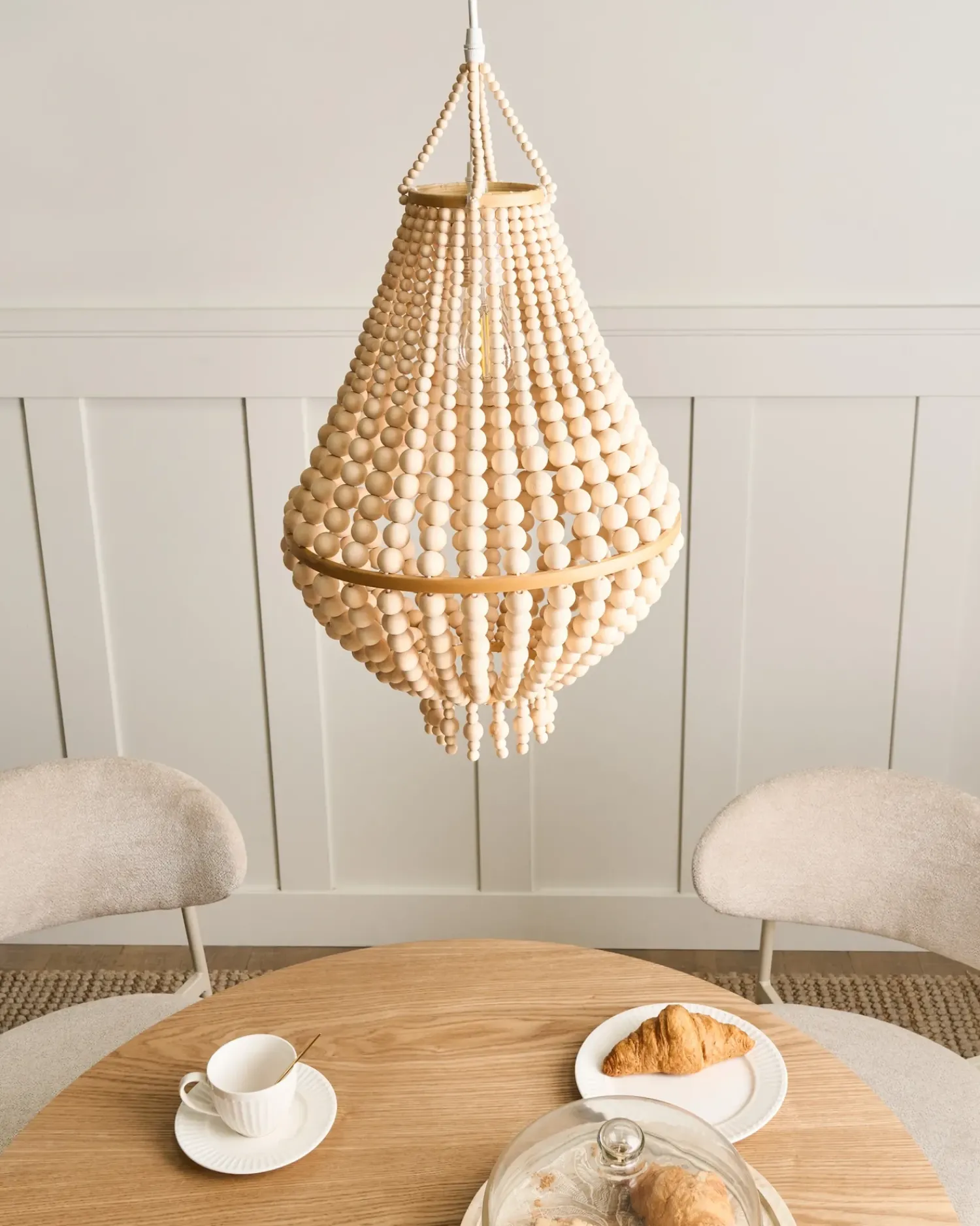 Beliani Lampadario KUMBUKKAN Legno chiaro Marrone