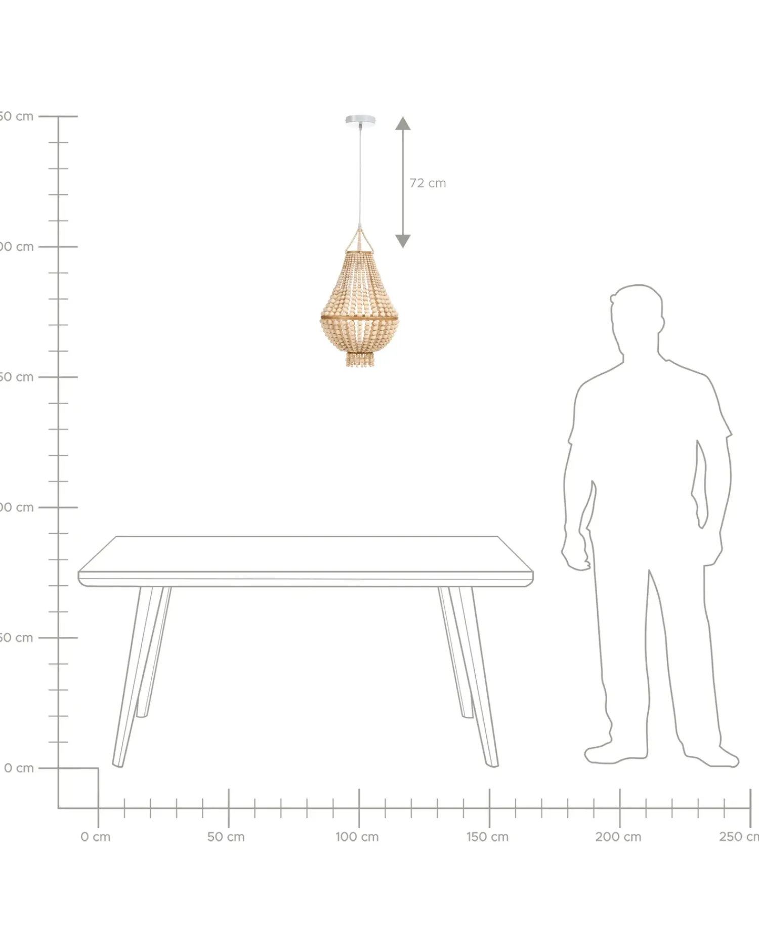 Beliani Lampadario KUMBUKKAN Legno chiaro Marrone