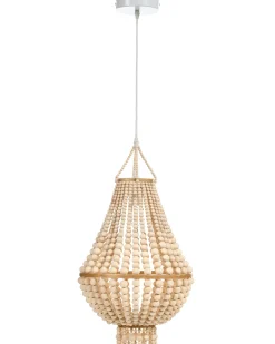 Beliani Lampadario KUMBUKKAN Legno chiaro Marrone