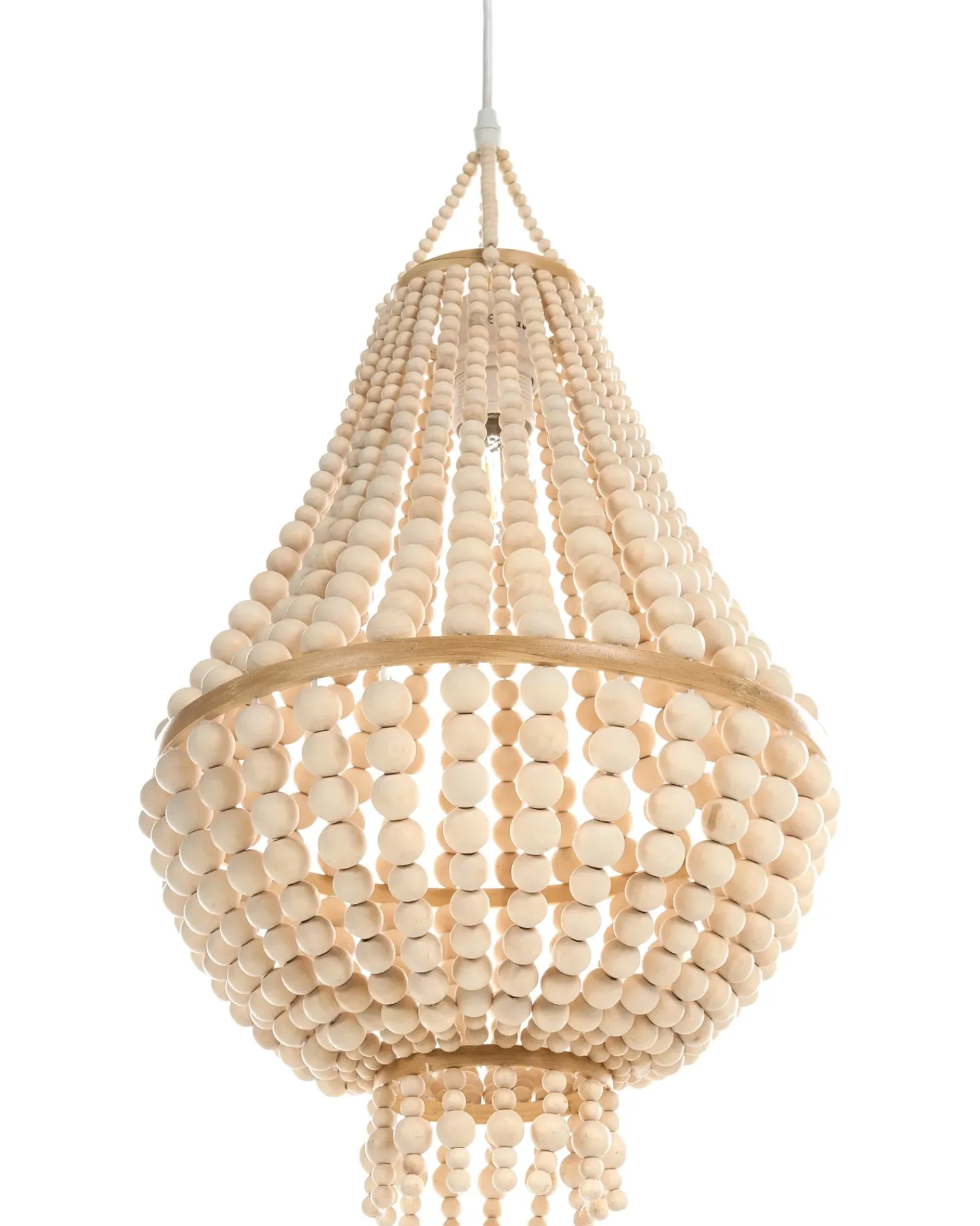 Beliani Lampadario KUMBUKKAN Legno chiaro Marrone