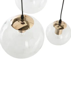 Best Beliani Lampadario LADON Vetro Trasparente Oro Trasparente