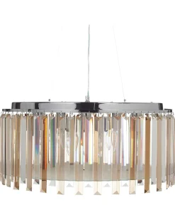 Discount Beliani Lampadario LAMEIRA Vetro Argento