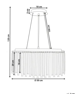 Discount Beliani Lampadario LAMEIRA Vetro Argento
