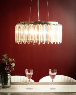 Discount Beliani Lampadario LAMEIRA Vetro Argento