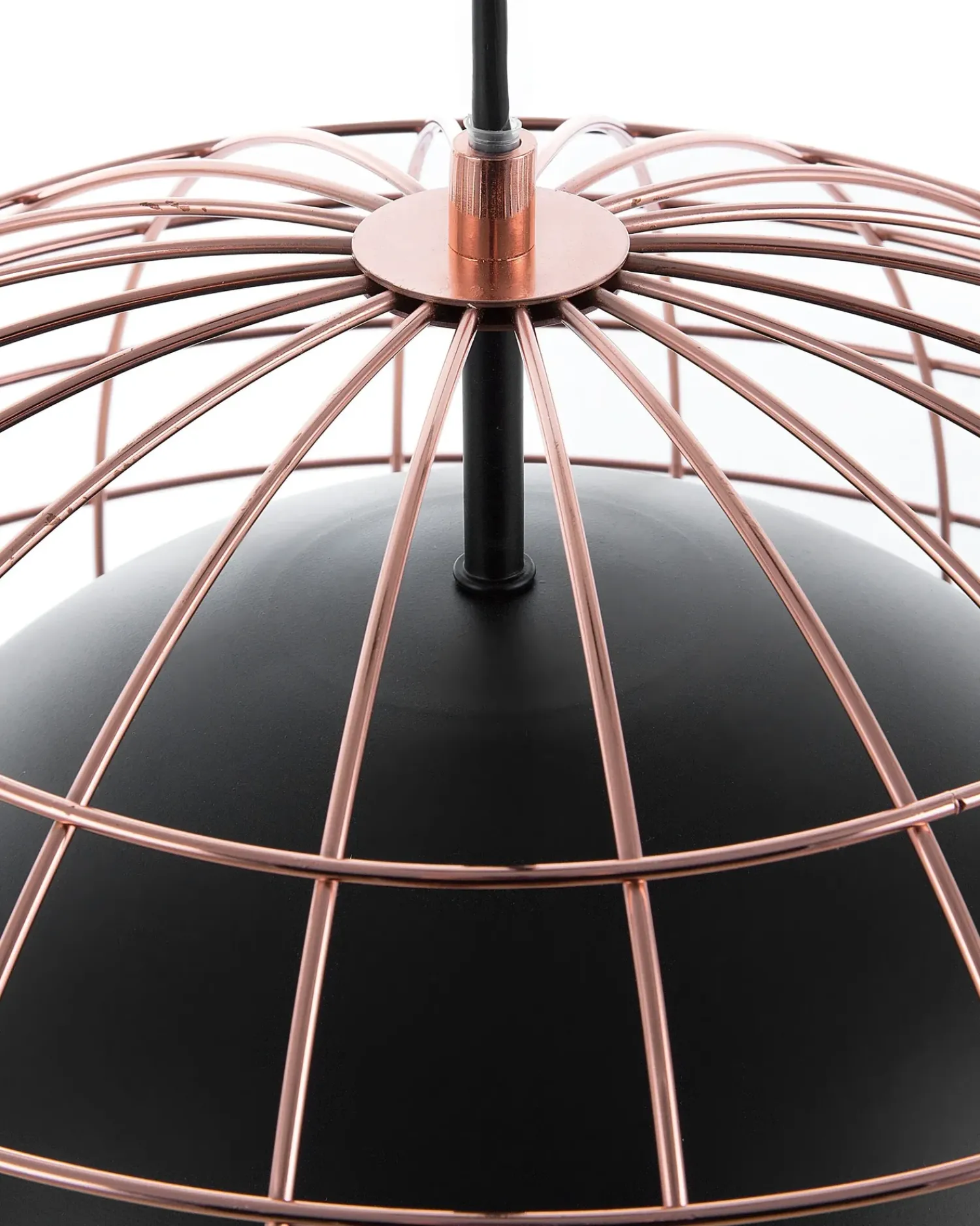 Discount Beliani Lampadario LIRI Metallo Nero Ottone Nero