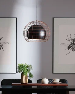 Discount Beliani Lampadario LIRI Metallo Nero Ottone Nero