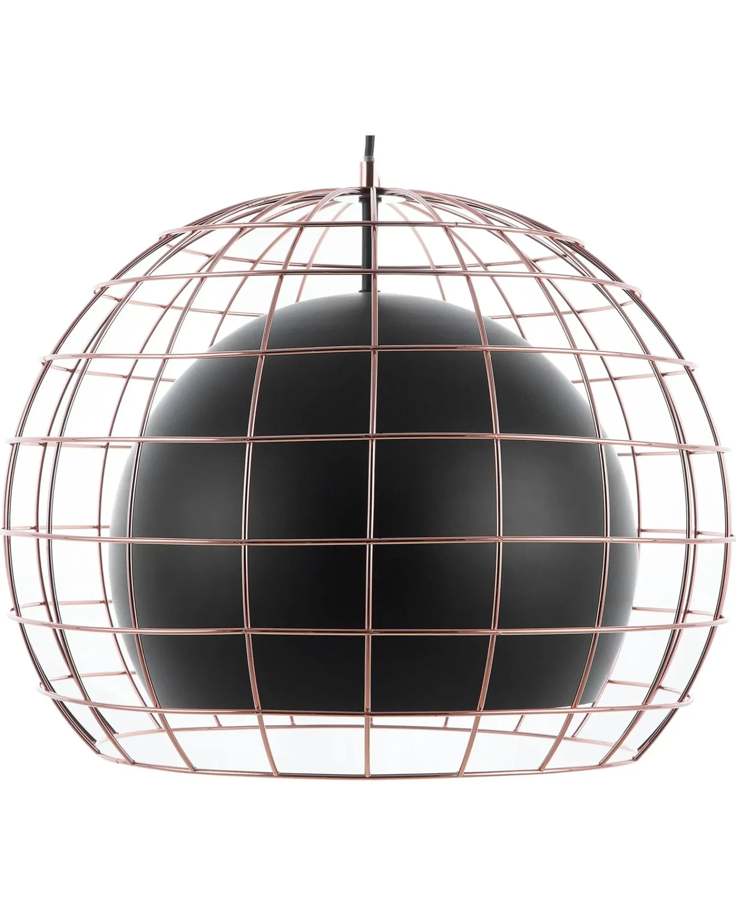 Discount Beliani Lampadario LIRI Metallo Nero Ottone Nero