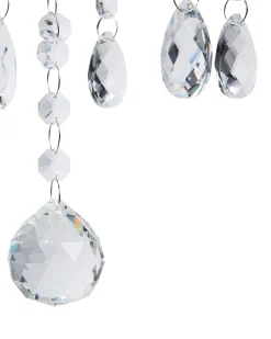 Clearance Beliani Lampadario LOCONE Cristallo Argento Trasparente Argento
