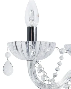 Clearance Beliani Lampadario LOCONE Cristallo Argento Trasparente Argento