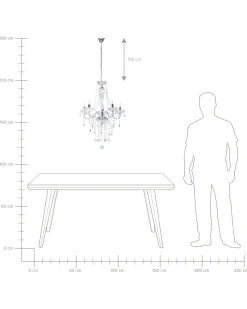 Clearance Beliani Lampadario LOCONE Cristallo Argento Trasparente Argento