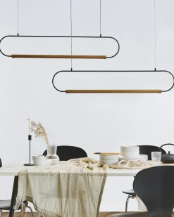 Hot Beliani Lampadario LOGONE Metallo Nero Marrone Nero