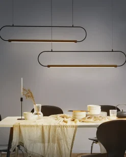 Hot Beliani Lampadario LOGONE Metallo Nero Marrone Nero