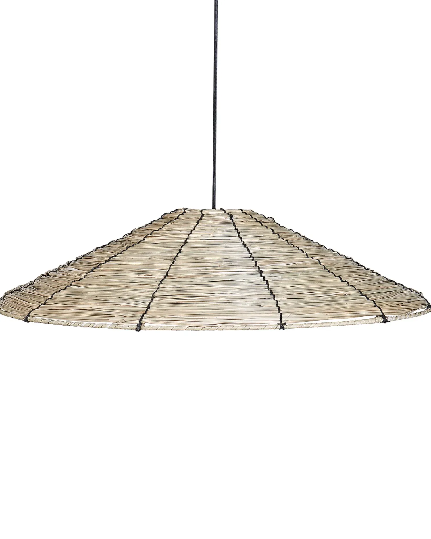 Clearance Beliani Lampadario LUAGAN Vimini Naturale Naturale Nero