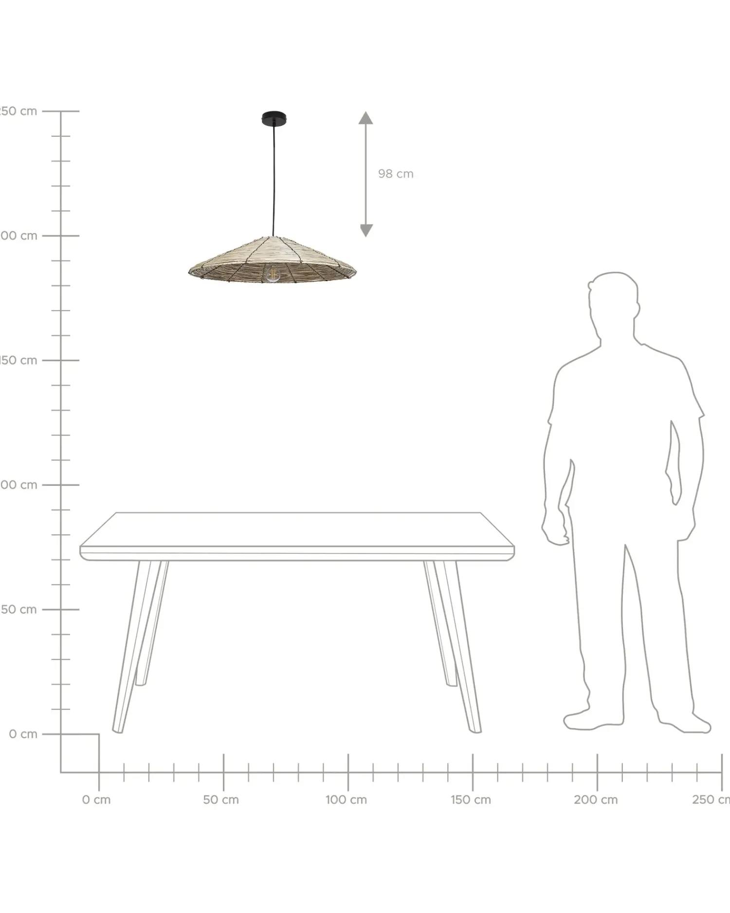 Clearance Beliani Lampadario LUAGAN Vimini Naturale Naturale Nero
