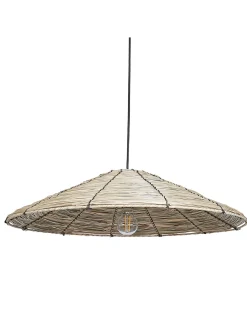 Clearance Beliani Lampadario LUAGAN Vimini Naturale Naturale Nero