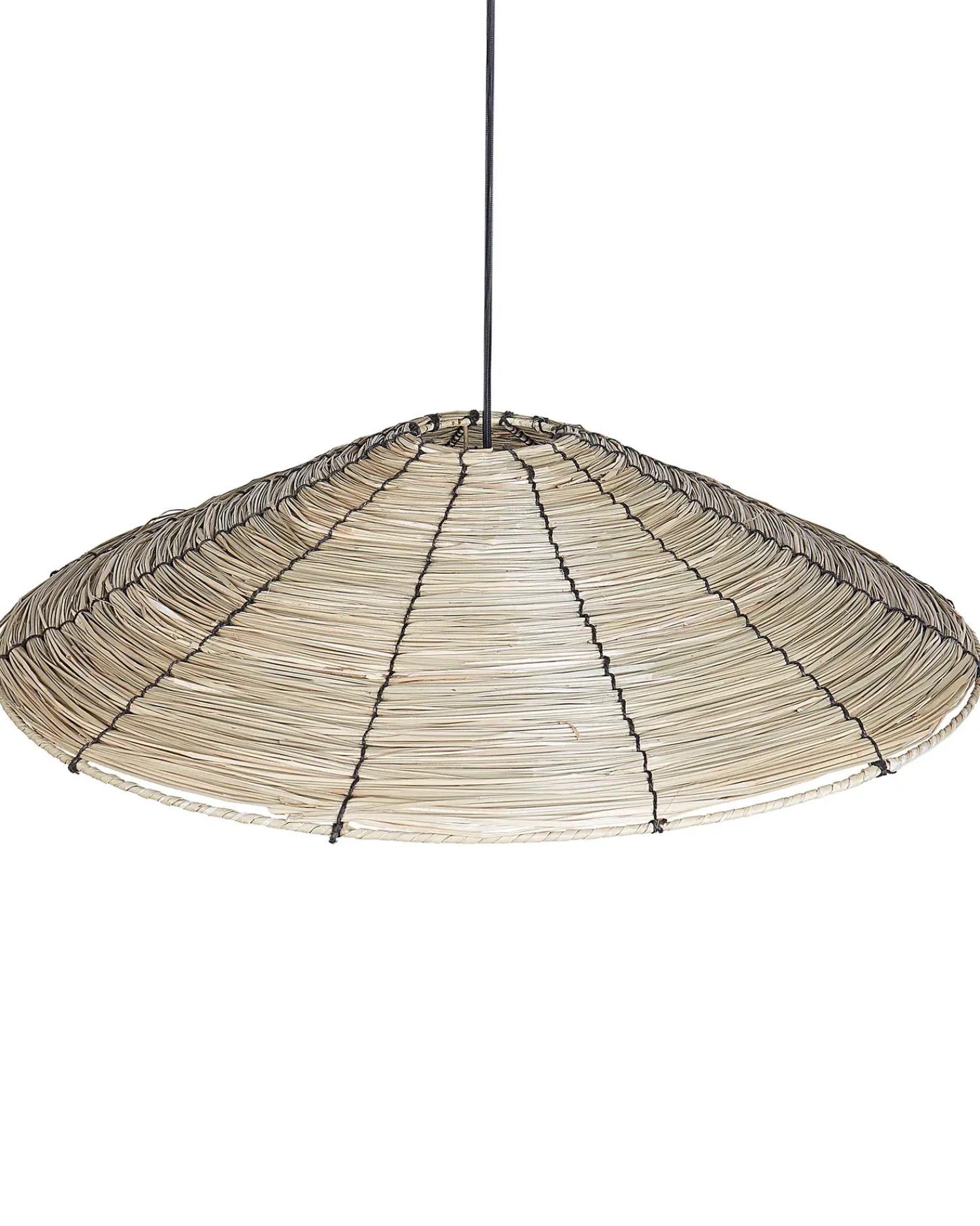 Clearance Beliani Lampadario LUAGAN Vimini Naturale Naturale Nero