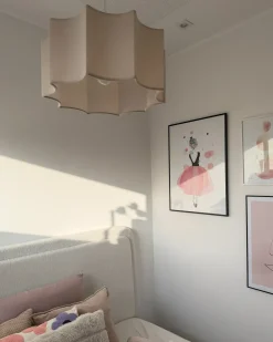 New Beliani Lampadario LUENHA Metallo Beige Bianco Beige