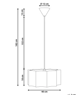 New Beliani Lampadario LUENHA Metallo Beige Bianco Beige