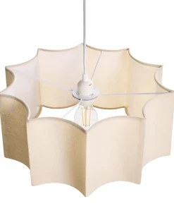 New Beliani Lampadario LUENHA Metallo Beige Bianco Beige