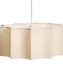 New Beliani Lampadario LUENHA Metallo Beige Bianco Beige