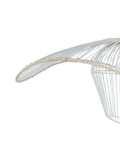 New Beliani Lampadario LUNGA Metallo Bianco Bianco Beige