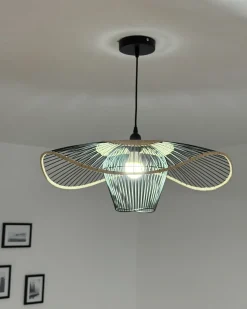 Sale Beliani Lampadario LUNGA Metallo Nero Beige Nero