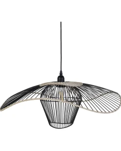 Sale Beliani Lampadario LUNGA Metallo Nero Beige Nero