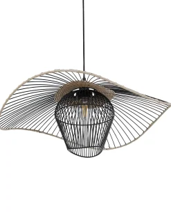 Sale Beliani Lampadario LUNGA Metallo Nero Beige Nero