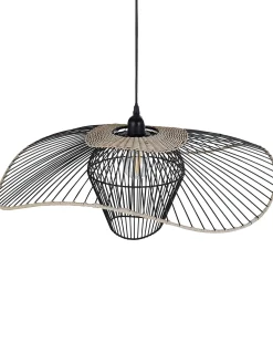 Sale Beliani Lampadario LUNGA Metallo Nero Beige Nero