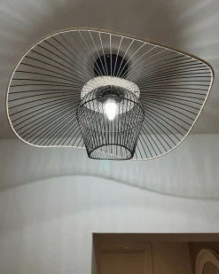 Sale Beliani Lampadario LUNGA Metallo Nero Beige Nero