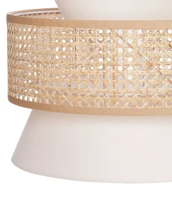 Beliani Lampadario LUYANO Rattan Beige Beige Naturale