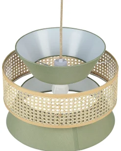 Discount Beliani Lampadario LUYANO Rattan Verde chiaro Naturale Verde