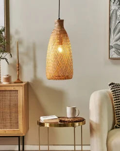 Discount Beliani Lampadario LWELA Bambù Naturale Marrone