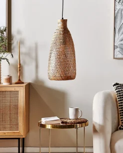 Discount Beliani Lampadario LWELA Bambù Naturale Marrone