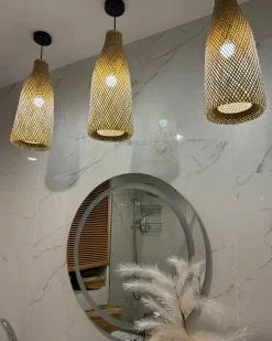 Discount Beliani Lampadario LWELA Bambù Naturale Marrone