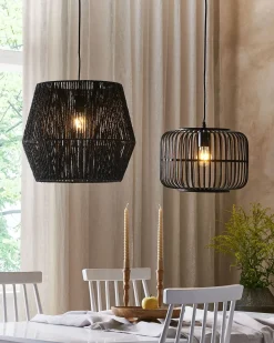 Discount Beliani Lampadario MACHEKE Bambù Nero