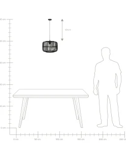 Discount Beliani Lampadario MACHEKE Bambù Nero