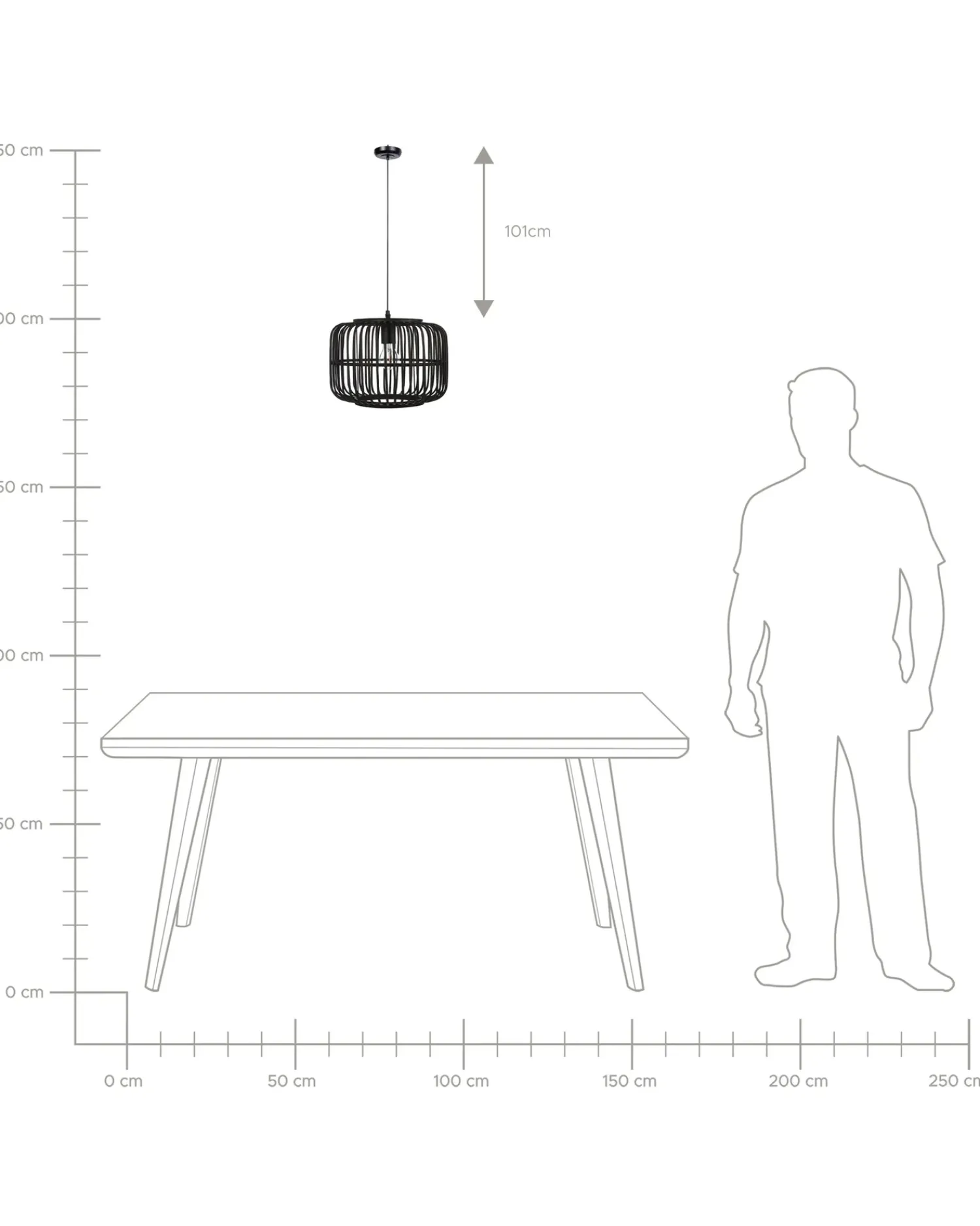 Discount Beliani Lampadario MACHEKE Bambù Nero