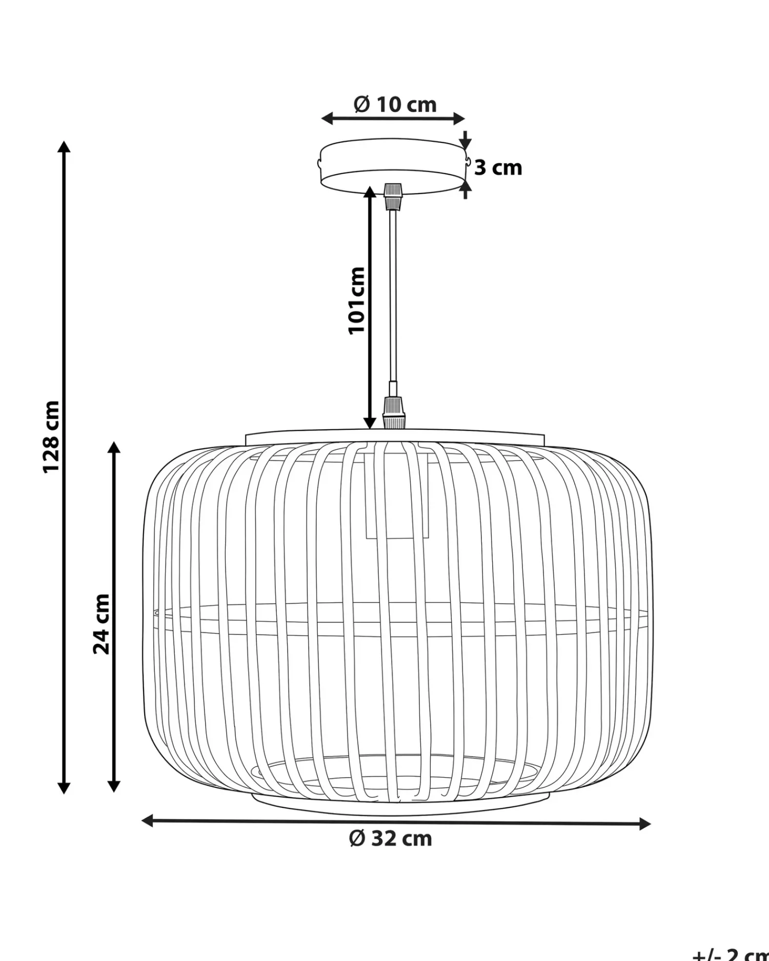 Discount Beliani Lampadario MACHEKE Bambù Nero