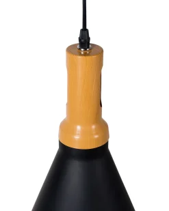 Beliani Lampadario MACKENZIE Metallo Nero Oro Nero