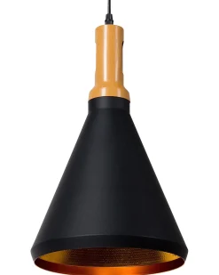 Beliani Lampadario MACKENZIE Metallo Nero Oro Nero