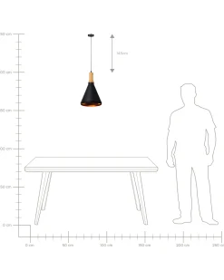 Beliani Lampadario MACKENZIE Metallo Nero Oro Nero