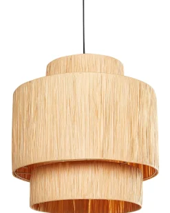 Beliani Lampadario MAGECH Vimini Naturale Beige Naturale Nero