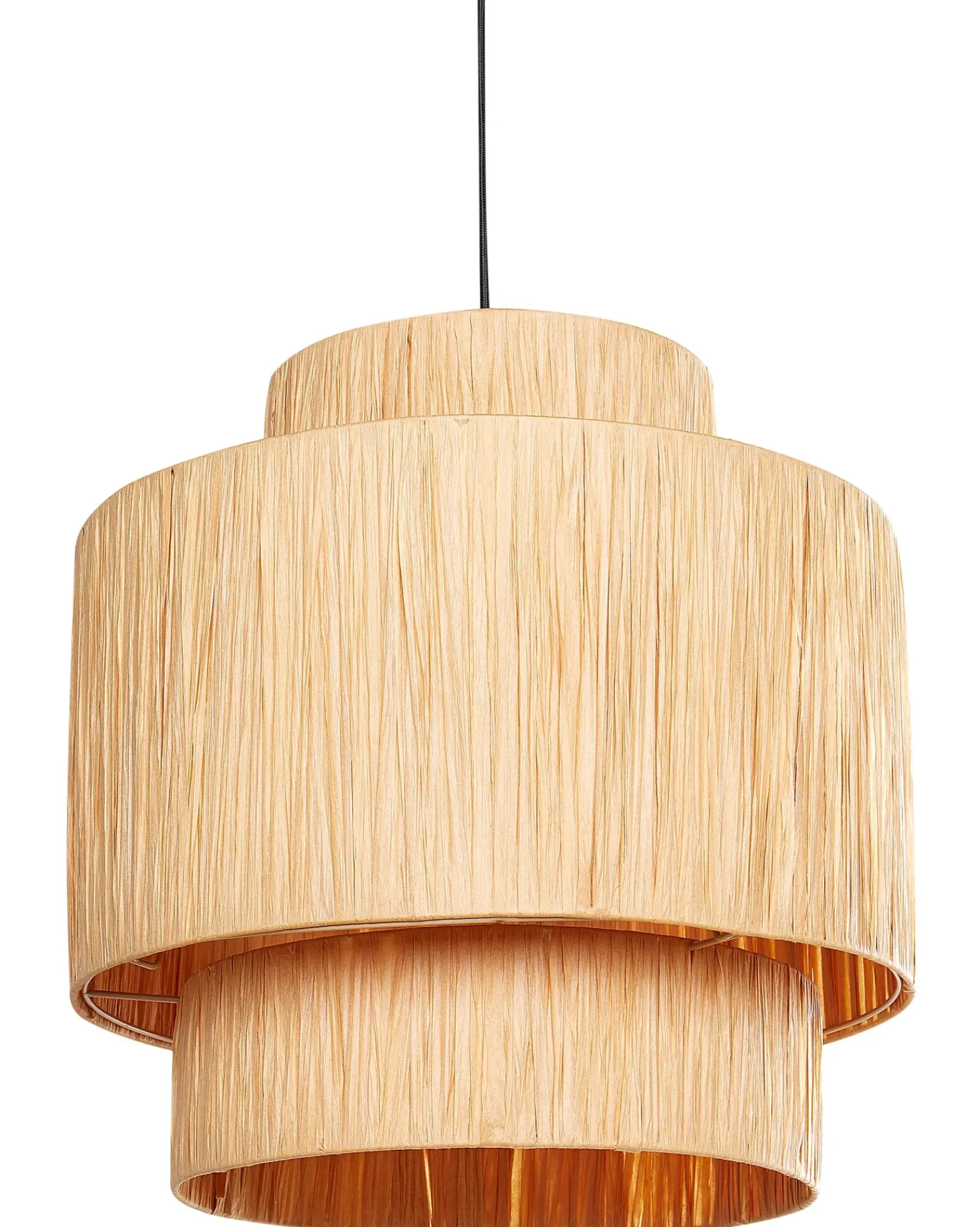 Beliani Lampadario MAGECH Vimini Naturale Beige Naturale Nero