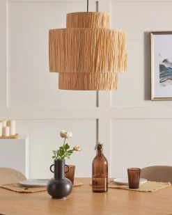 Beliani Lampadario MAGECH Vimini Naturale Beige Naturale Nero