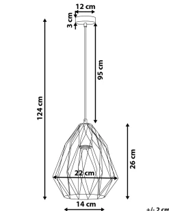 Outlet Beliani Lampadario MAGRA Metallo Nero