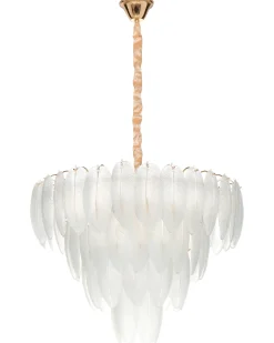 Best Beliani Lampadario MAHAICA Vetro Ottone Oro Trasparente